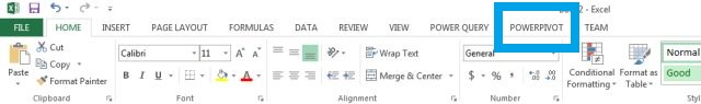 powerpivot ribbon tab